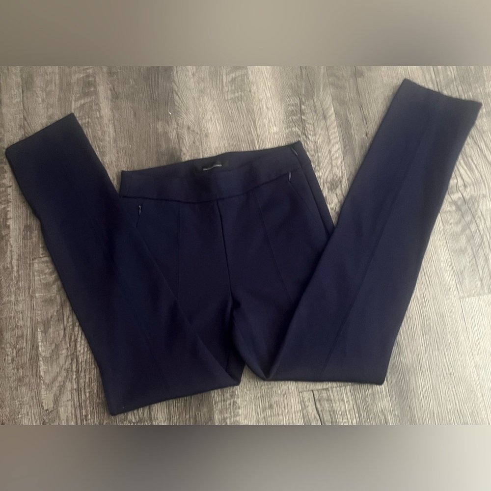Tailored Navy Stretch Ponte Pants for Women